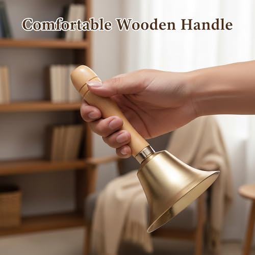 2 Pack Super Loud Solid Brass Hand Call Bell, 3.15 Inch - size: 2 Pack - 3.15 inch