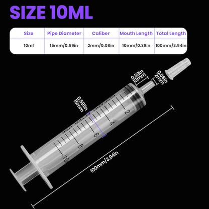 30 PCS 10ml Oral Syringe With Cap, Plastic Syringes without Needle for Medicine Dropper, Liquid Measuring, Handicrafts, Individually Sealed, Luer Slip - style: 10ML