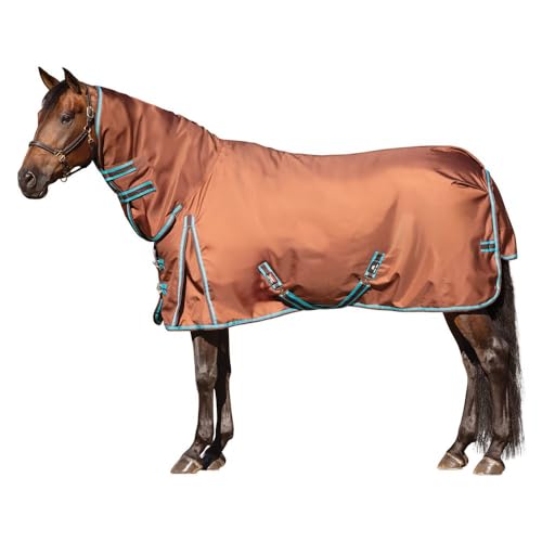 STORM SHIELD Extreme II Horse Turnout Blanket | Attached Neck Euro Fit | 1680D Ripstop Waterproof | Criss-Cross Surcingle | Winter Horse Blanket - color: Chocolate, size: Horse Size 72, style: Heavyweight (380 gm)