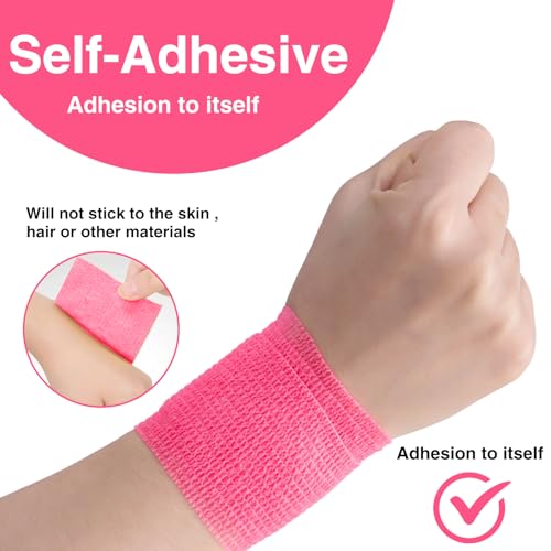 16 Pack Self Adhesive Bandage Wrap, 2" X 5 Yards Elastic Cohesive Bandage Wrap, Color Athletic Tape, Vet Wrap, Ankle Tape,Non-Woven Cohesive Bandage, Multicolor - color: Multicolor