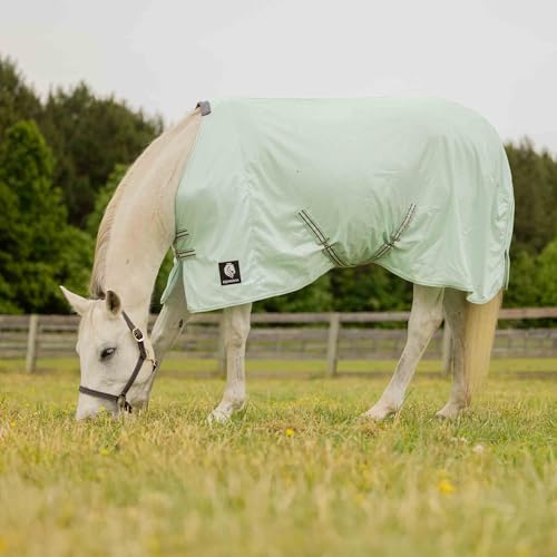 Equinavia Gard Horse Fly Sheet Nylon Mesh Equine Fly Sheet for Horses, Pony - color: Misty Jade, size: 75 in