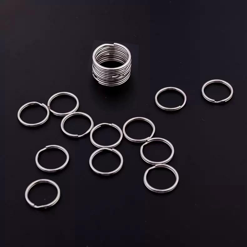 200pcs Silver Jump Ring Split Keyring Mental Connectors for Keychains, Jewelry Making, Pet Collars, Crafts 15mm - size: 15mm