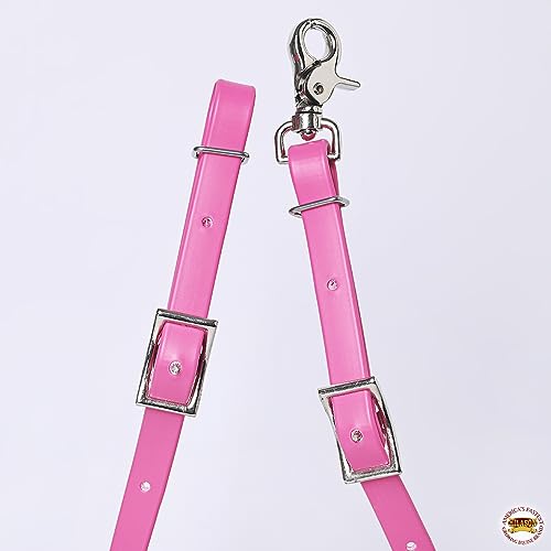 HILASON Western Horse Biothane Leather Rein, Full Size - color: Pink