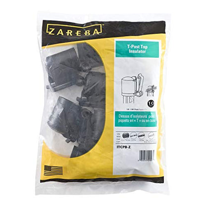 Zareba T-Post Safety Cap and Insulator for Electric Fence, 10 Pack - size: 10 Pack