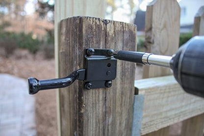 National Hardware Automatic Gate Latch with 4 in Bar, Steel, Black - size: 1 Count (Pack of 1)