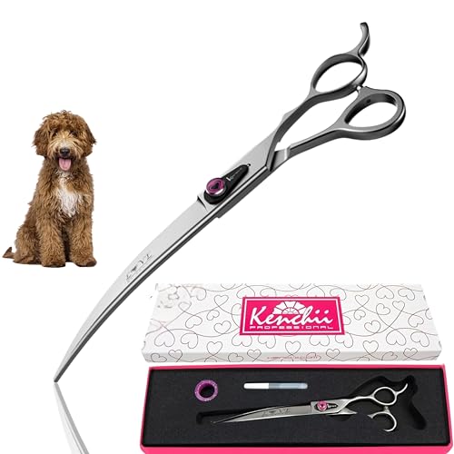 Kenchii Love Dog Grooming Shears, 8in Curved - size: 8.0" Curved