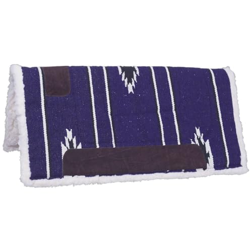 Tough 1 Tough-1 Square Saddle Pad/Fleece Bottom - color: Dark Purple/Black/Cream