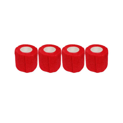 2" Cohesive Flexible Bandage Wrap – Red - Pack of 4 | Self-Adherent Vet Tape for Animal Wrapping, Support & Protection – Non-Slip, Breathable, Flexible Bandage for Livestock - color: Red