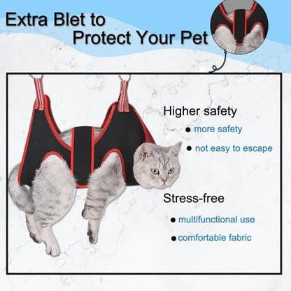 Dog Grooming Hammock Harness Breathable Pet Cat Hammock 6.5" | Restraint Bag,Dog Grooming Sling Helper for Trimming Nail and Ear/Eye Care XS Size - color: Black, size: XS-Cats & XS Dogs/Under 25lb