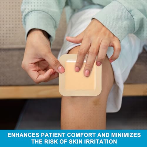 Medvance Waterproof Adhesive Bordered Foam Dressing, 6"x6", Box of 5 | Individually Wrapped - Highly Absorbent Bandages - Semi-Permeable Foam Wound Dressing Pads - size: 6"x6" - Box of 5