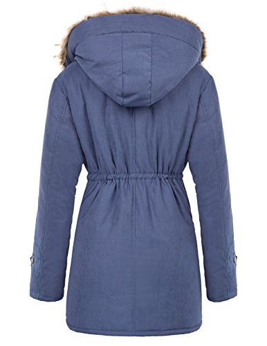 GRACE KARIN Women's Winter Coats Fleece Parkas Anoraks Hooded Military Jacket Coats - color: Navy Blue, size: 3X-Large