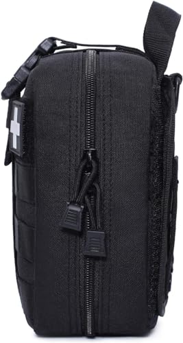 Tactical Pet First Aid Pouch, Nylon Construction, Multiple Pockets, 5.9x8.3x4.3 inches