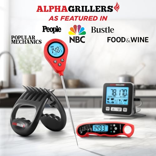 Alpha Grillers Instant Read Meat Thermometer Digital Probe for Food & Bread