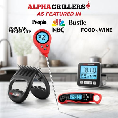 Alpha Grillers Instant Read Meat Thermometer Digital Probe for Food & Bread