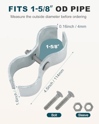 10 Sets 1-5/8 inch Chain Link Fence Panel Clamps - size: 10 Sets-1-5/8 inch