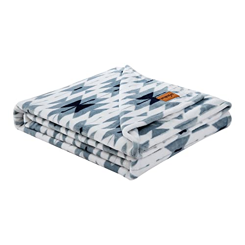 Wrangler - Soft Plush Throw Blanket for Bed & Couch, 50x70 - color: Navajo Blue, size: 50" x 70"