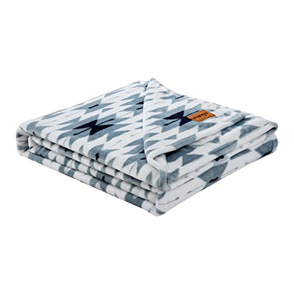 Wrangler - Soft Plush Throw Blanket for Bed & Couch, 50x70 - color: Navajo Blue, size: 50" x 70"