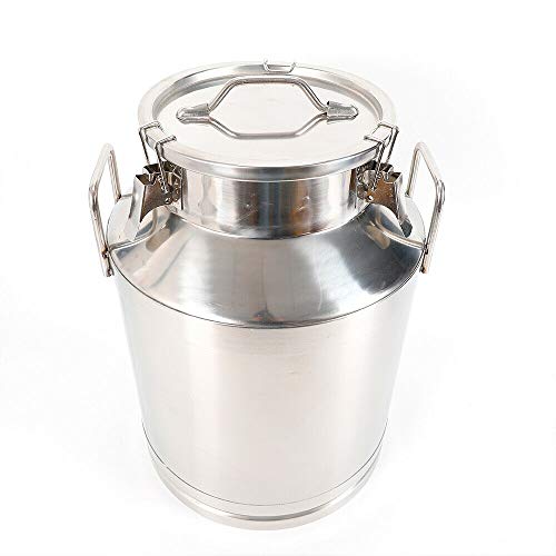 Gallon Stainless Steel Milk Can Wine Pail Bucket Milk Can Tote Jug Sealed (50L) - size: 50L