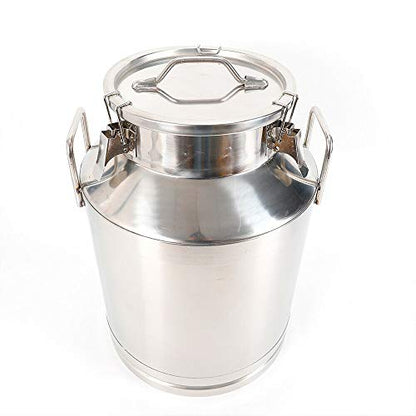 Gallon Stainless Steel Milk Can Wine Pail Bucket Milk Can Tote Jug Sealed (50L) - size: 50L
