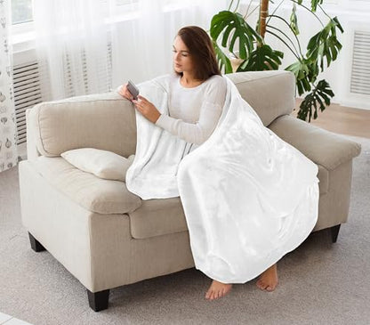 Utopia Bedding Ultra Soft Fleece Bed Blanket Throw Size White (50x60 Inch) - color: White, size: Throw (50x60 Inch)