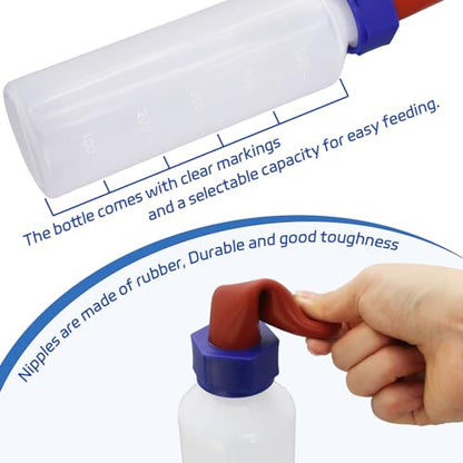 2 Pack Calf Nursing Bottle 500ml, Livestock Feeding Bottle for Orphaned - size: 500ml