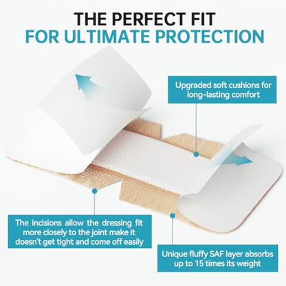 Dimora Silicone Foam Dressing 4X8 Large Bandages for Elbow Shoulder Knee - size: 4" x 8" (10 PCS)