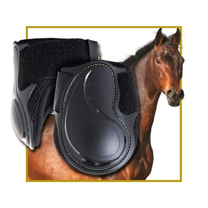 Kavallerie PRO-K Soft No Turn Bell Boots Ultimate Hoof Protection, with Anti-Spin Fastening System, Durable & Prevents Overreaching - color: Black, style: Fetlock Boots (Classic)