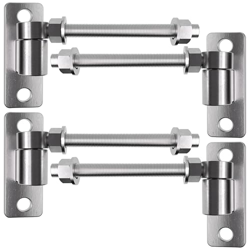 Heavy Duty J Bolt Gate Hinge, 304 Stainless Steel Gate Hinge, One-piece Heavy Duty 5/8" Pin, 4-Pack Wall-Mounted for Farm Gates, Wooden Fences, Load-Bearing up to 600 lbs