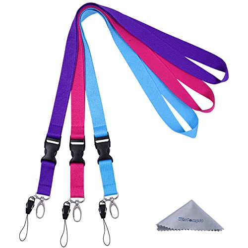 Wisdompro 3 Pack 23 inch Neck Strap Lanyards - Purple, Hot Pink, Light Blue - color: 3pack(purple, Hot Pink & Light Blue)