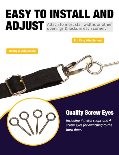Harrison Howard Horse Stall Guard with Adjustable Straps and Sturdy Spring Hooks Included Aisle Guard Stall Guard for Horses,Aztec Plains - color: Aztec Plains