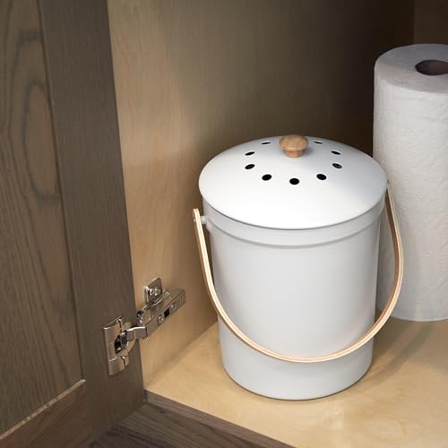 Beautiful Kitchen Compost Bin with Smell Proof Lid for Your Countertop - color: Beige