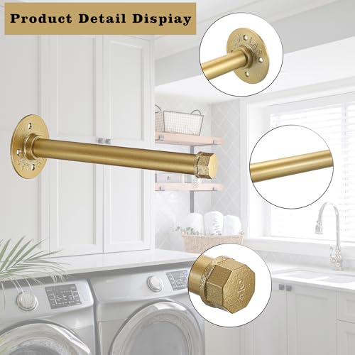 Sumnacon Wall Mounted Clothes Rack for Wardrobe, 2Pcs 10 Inch, Gold - color: Gold, size: 10 Inch