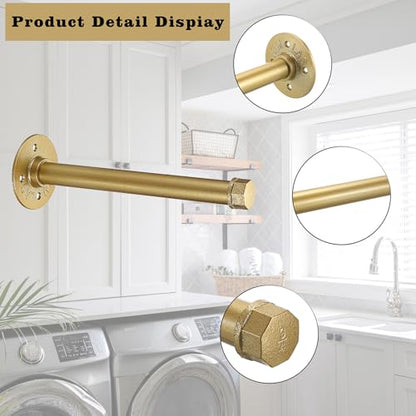 Sumnacon Wall Mounted Clothes Rack for Wardrobe, 2Pcs 10 Inch, Gold - color: Gold, size: 10 Inch
