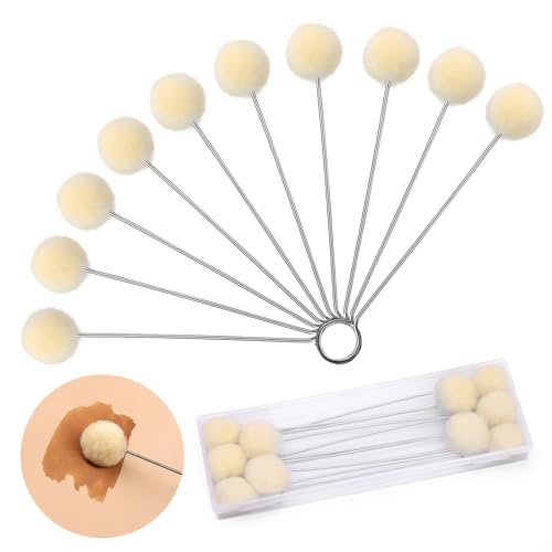 BUTUZE 15 Pcs Wool Daubers, Wool Daubers for Leather Dye - size: 10 Pcs