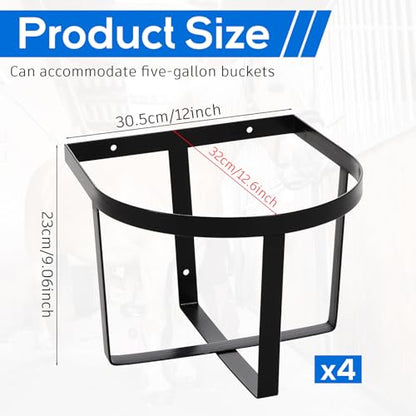 Teenyyou Bucket Hangers for Horse, Metal Wall Mount, 4 Pcs, Two Strip Style