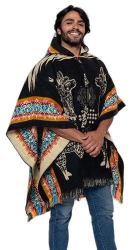 Alpaca Land, Handmade Ecuadorean Alpaca Wool Ponchos - color: Charcoal Alpaca