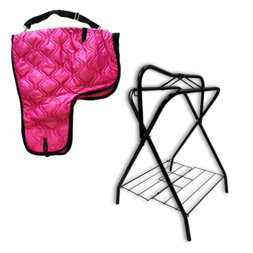 AJ Tack Saddle Rack and Carrier Bundle, Steel, 420D, 38x33 Green - color: Green