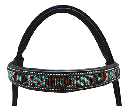 English Western Horse Leather Bitless Sidepull Bridle w/ Split Reins 77RS12 - color: Black