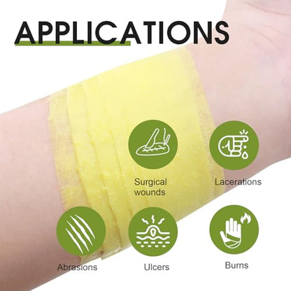 Non-Adherent Xeroform Petrolatum Dressing 5"x9", 25 Individual Pack, Soft Fine Mesh Gauze Patch for Wound Care, Burns, Lacerations, Skin Grafts & Surgical Incisions