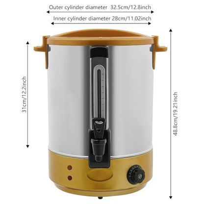 Electric Heat Preservation Bucket, 304 Stainless Steel Coffee Urn with Water Level Gauge, 5Gal Capacity & 86-230 ℉ Temp Control, Commercial Hot Water Dispenser for Cafe, Restaurant, Milk Tea Shop Etc