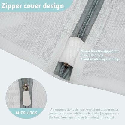 4 Pack Mesh Laundry Bags - Delicates Wash Bags for Bras, Lingerie and Lightweight Blouses, Reusable Laundry Bags with Durable Zippers for Home, College, Dorm, 12 x 16 Inch - size: Medium