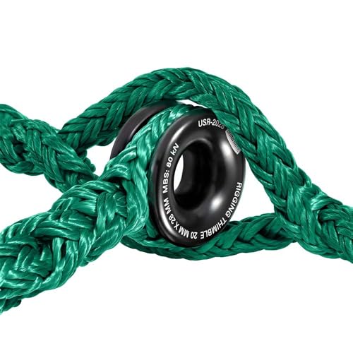 Pelican Rope 3/4" - 15 FT - Green Adjustable Rigging Block Sling with Aluminum Ring - 20,000 LBS MBS / 2,000 LBS WLL, 12 Strand, Polyester, Arborist Sling, Tree Climbing Gear - Single-Head - style: Single-Head | 3/4" – 15 FT