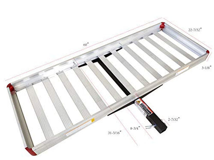 MaxxHaul 60" x 22" Aluminum Cargo Carrier Rack Basket for Luggage for SUV Truck Car Van - 500 lbs. Capacity, Silver - style: 50138- Non-Folding 60" x 22" Aluminum Cargo Carrier