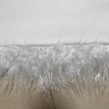 100% Real Mongolian Lamb Fur Cushion Cover/Pillowcase (12x20inch,White) 1 - color: White, size: 20" x 12" (Pack of 1)