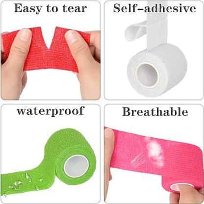 8 Pack 2 in x 5 Yards Cohesive Wrap Self Adhesive Bandage Wrap Elastic Self Adherent Bandage Self Stick Vet Tape for Athletic, Wrist, Ankle, Knees, Pets (Grass Green) - color: Grass Green, size: 2 Inch