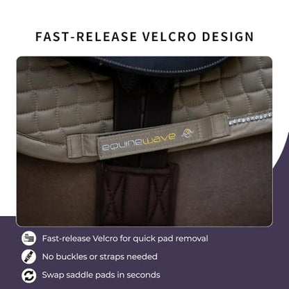 EQUINEWAVE GP Saddle Pad – Satin-Finish Quilted Design - color: Olive Green