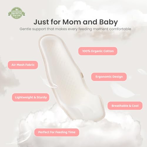 Feeding Support Seat with Adjustable Stability Strap, Mesh & Organic Cotton, Bottle-Feeding Assist for 1–5 Month Babies