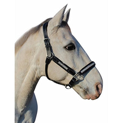 Henri de Rivel Replacement Throat Latch for Mono Crown Bridles - color: Black w/ Black Crystal, size: Oversize
