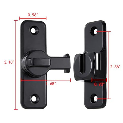 Black 90/180 Degree Flip Latch,Zinc Alloy Barn Door Latch - color: Black