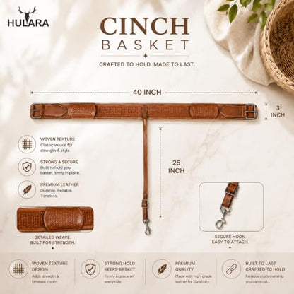 Hulara Western Carved Leather Rear Flank Back Saddle Girth Cinch Belt with Bucking Strap Comfytack |Premium Flank Cinch Belt Leather Horse Girth - color: Floral Brown